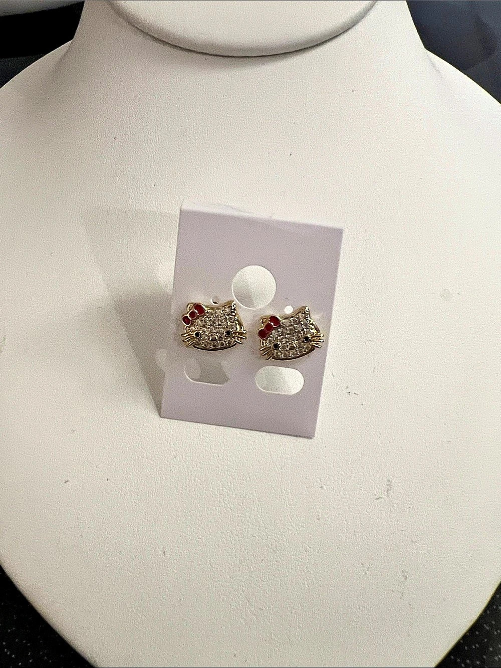 Gold Filled Hello Kitty Stud Earrings